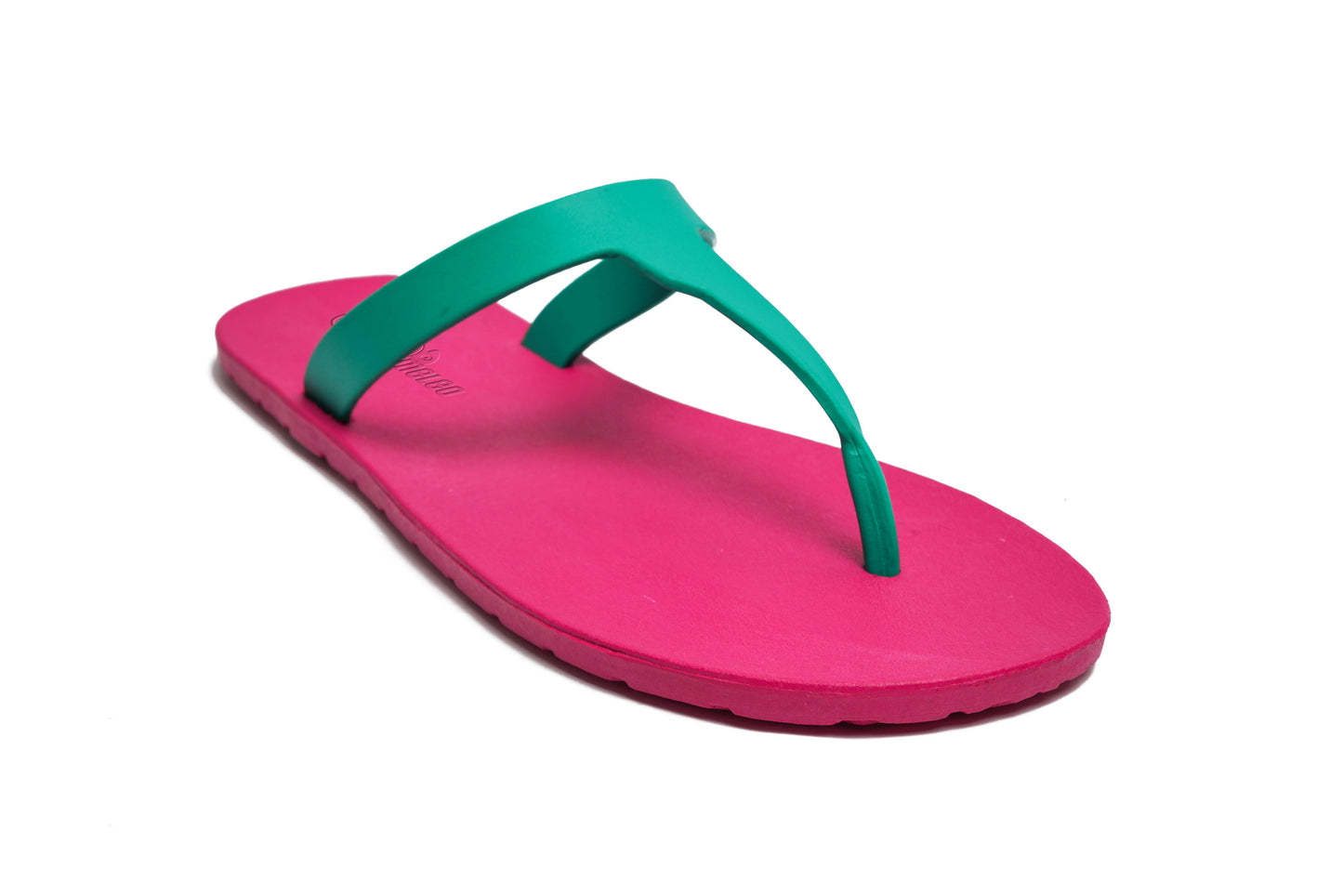 Thongs Pink Sole Green Strap