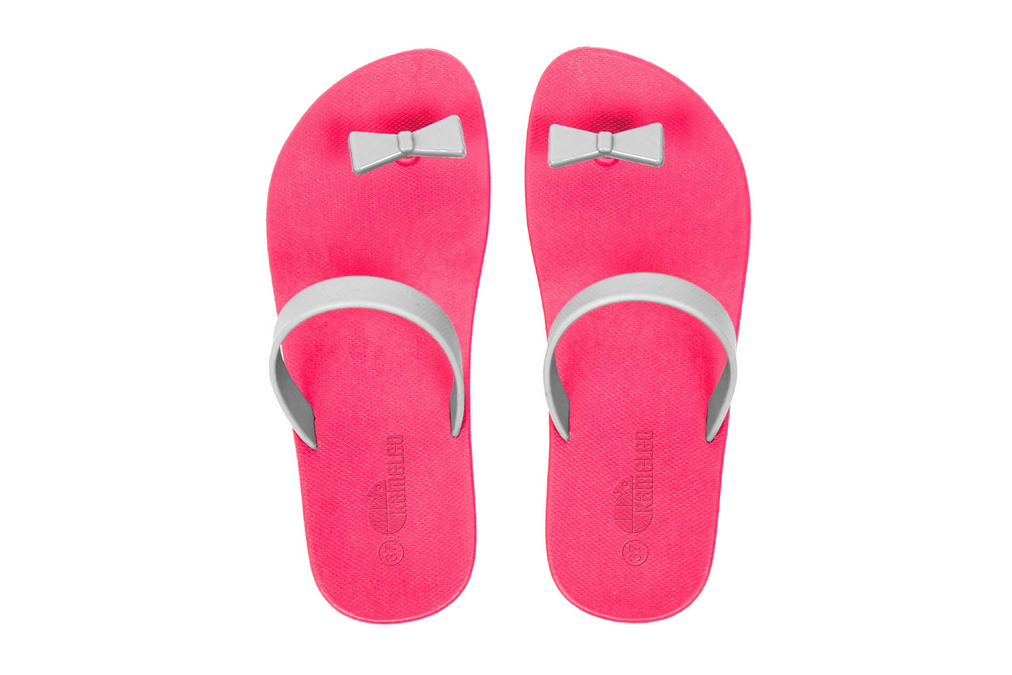 Poppi Bow Pink Sole Grey Strap