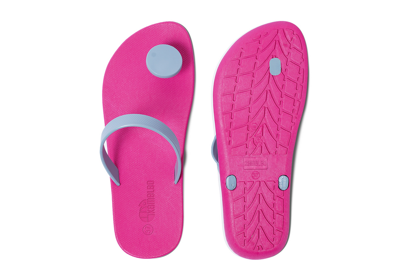 Poppi Dot Pink Sole Grey Strap