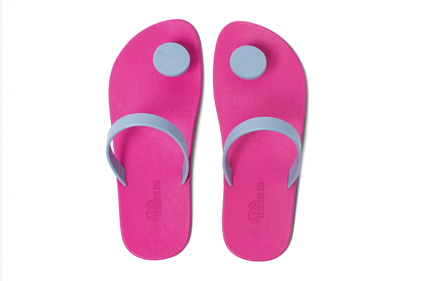 Poppi Dot Pink Sole Grey Strap