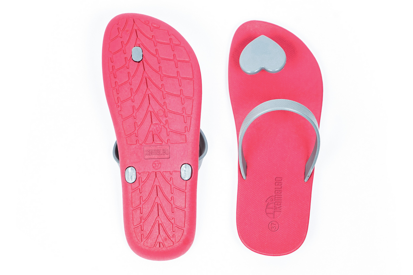 Poppi Heart Pink Sole Grey Strap