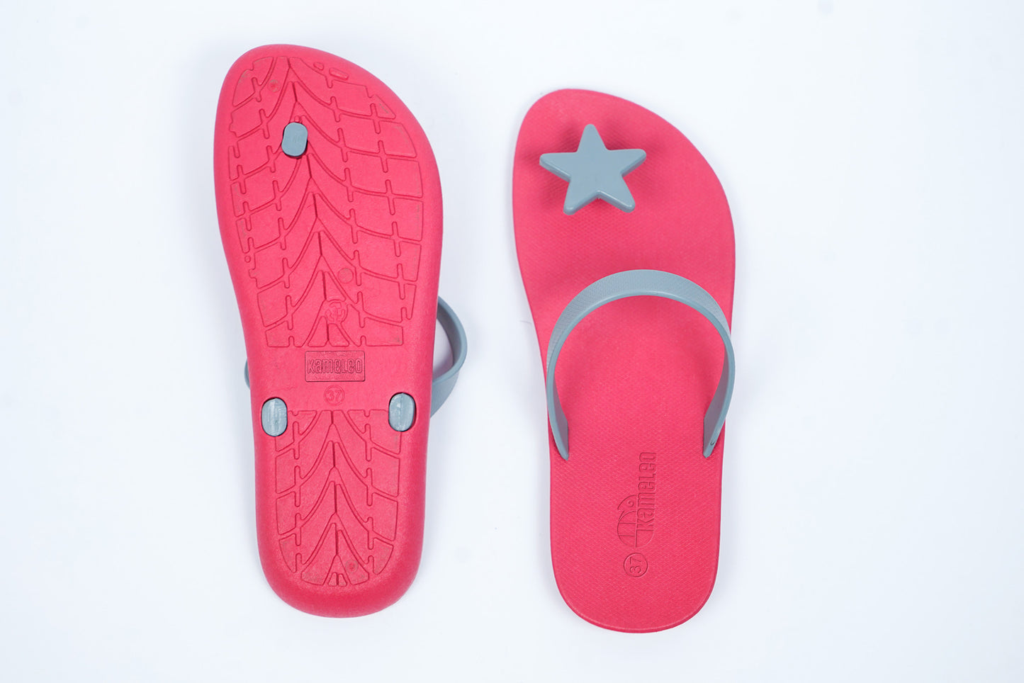 Poppi Star Pink Sole Grey Strap