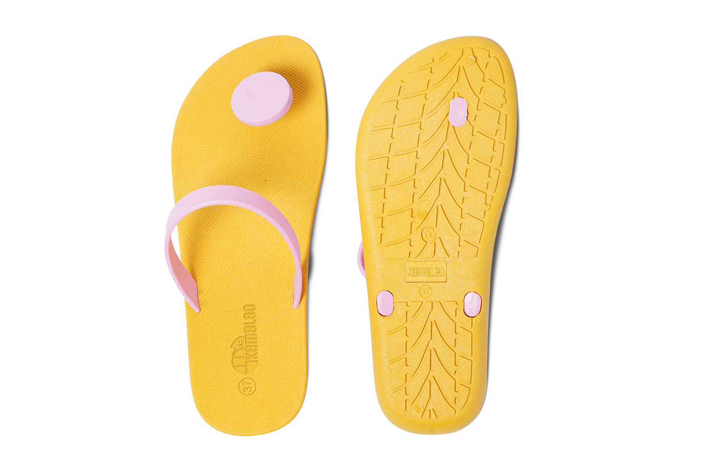 Poppi Dot Yellow Sole LightPink Strap