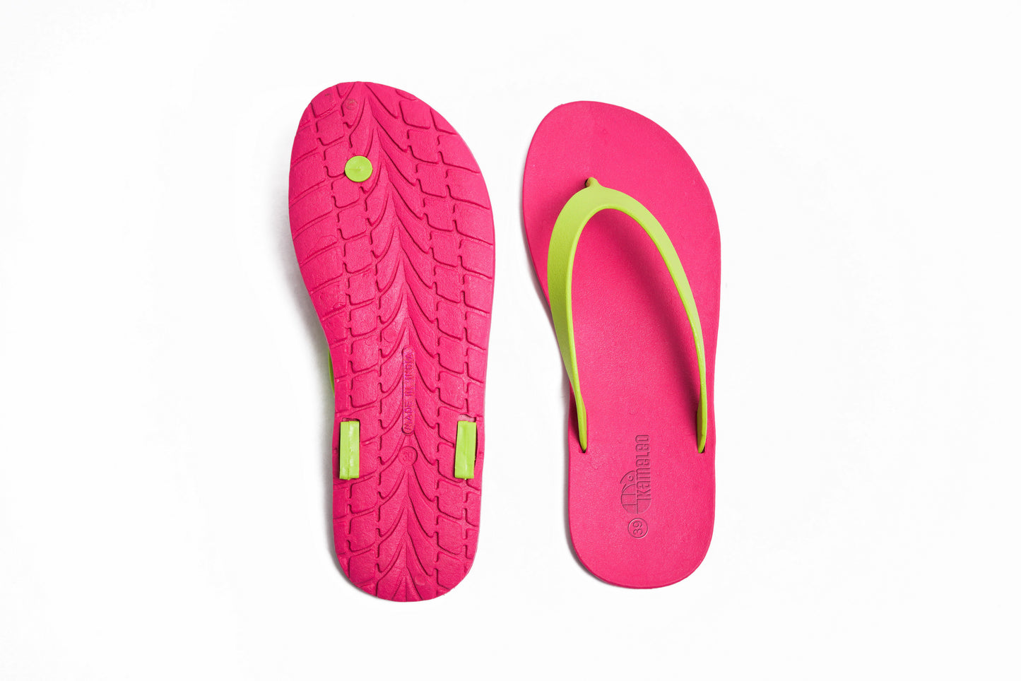 Flippy Pink Sole Lime Strap