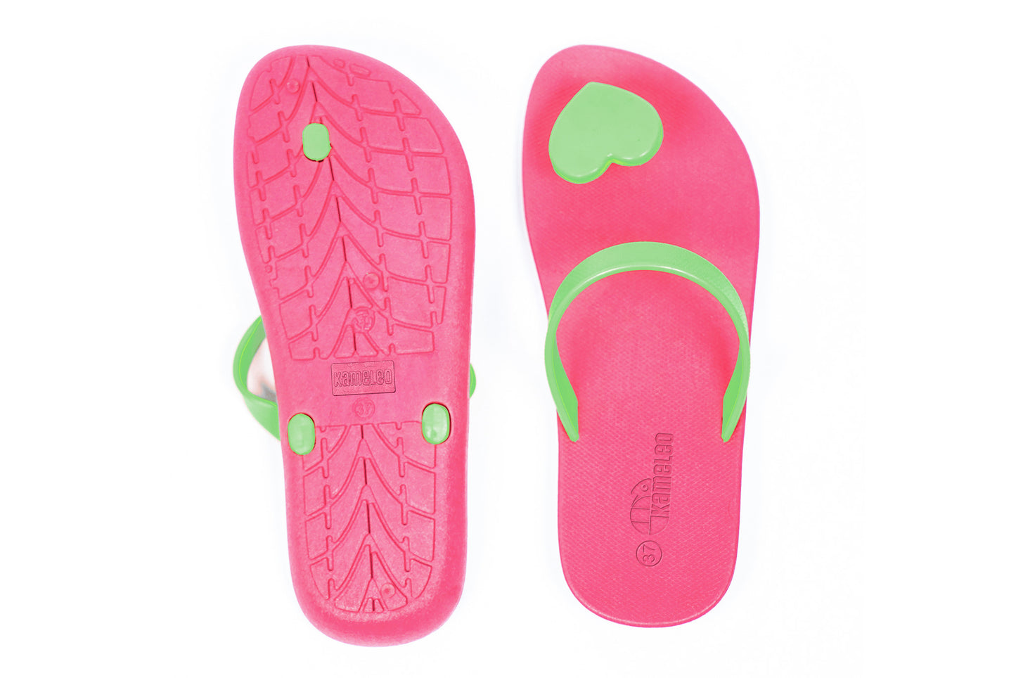 Poppi Heart Pink Sole Lime Strap