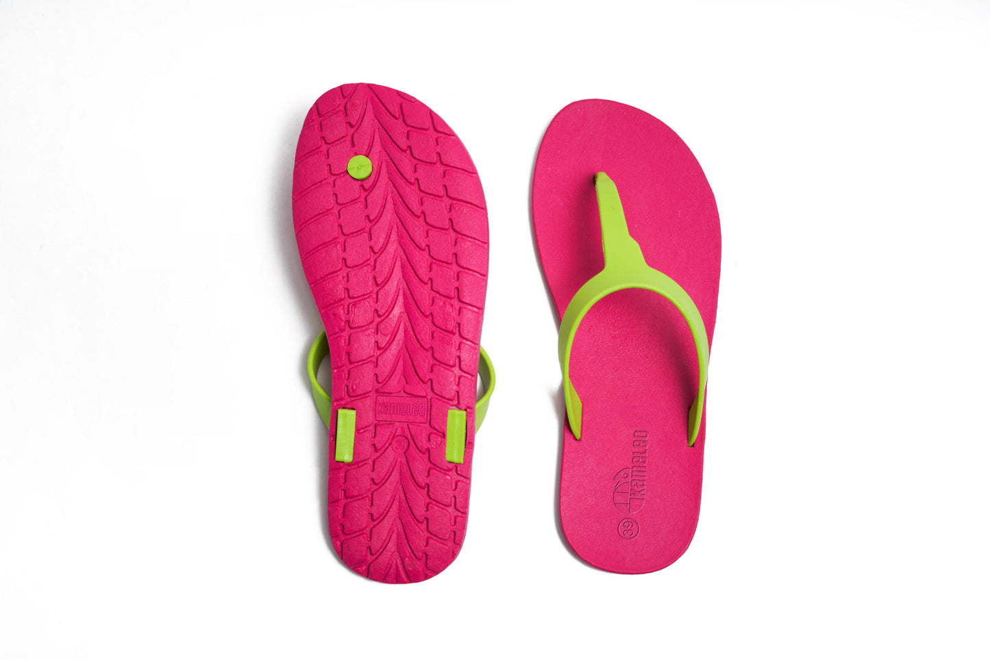 Thongs Pink Sole Lime Strap