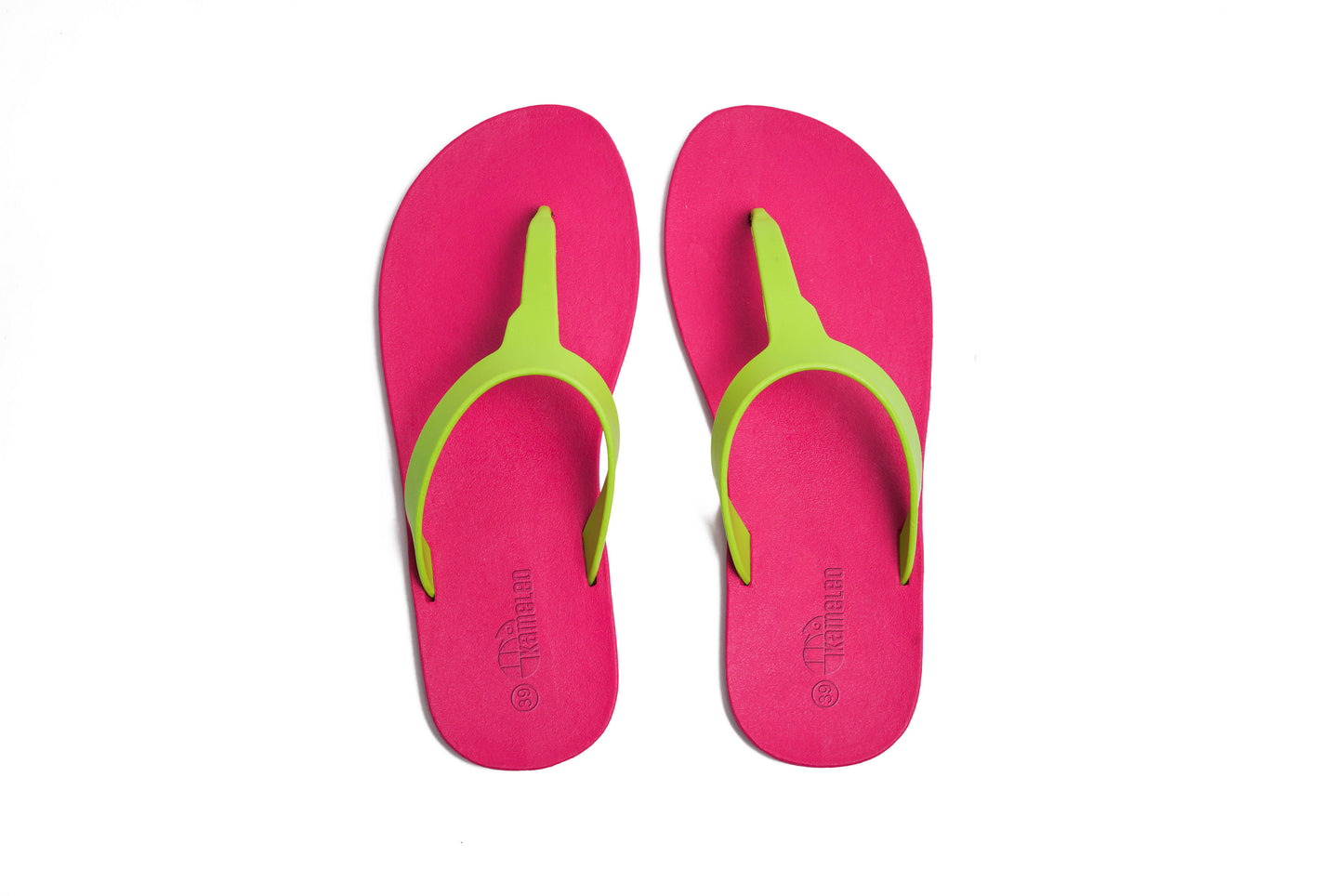 Thongs Pink Sole Lime Strap