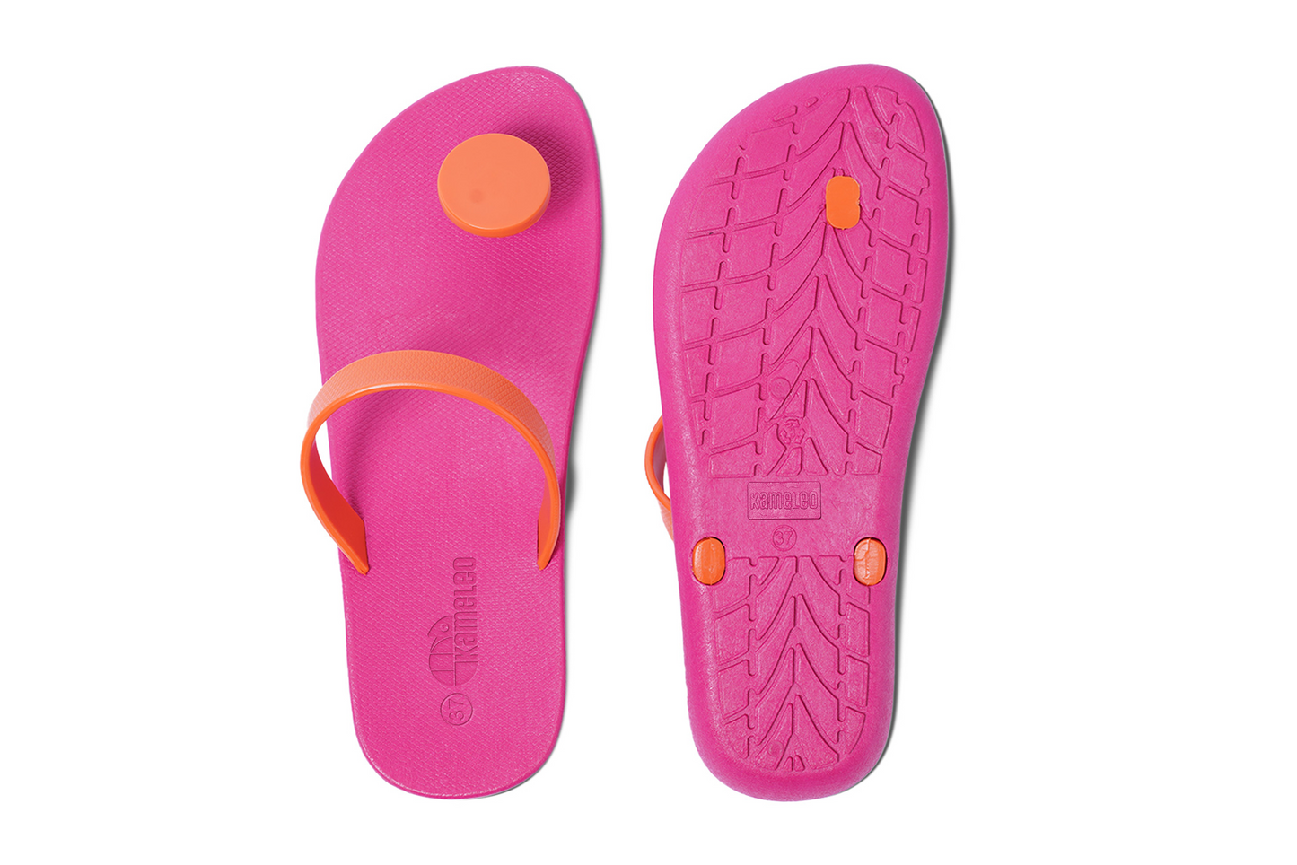 Poppi Dot Pink Sole Orange Strap
