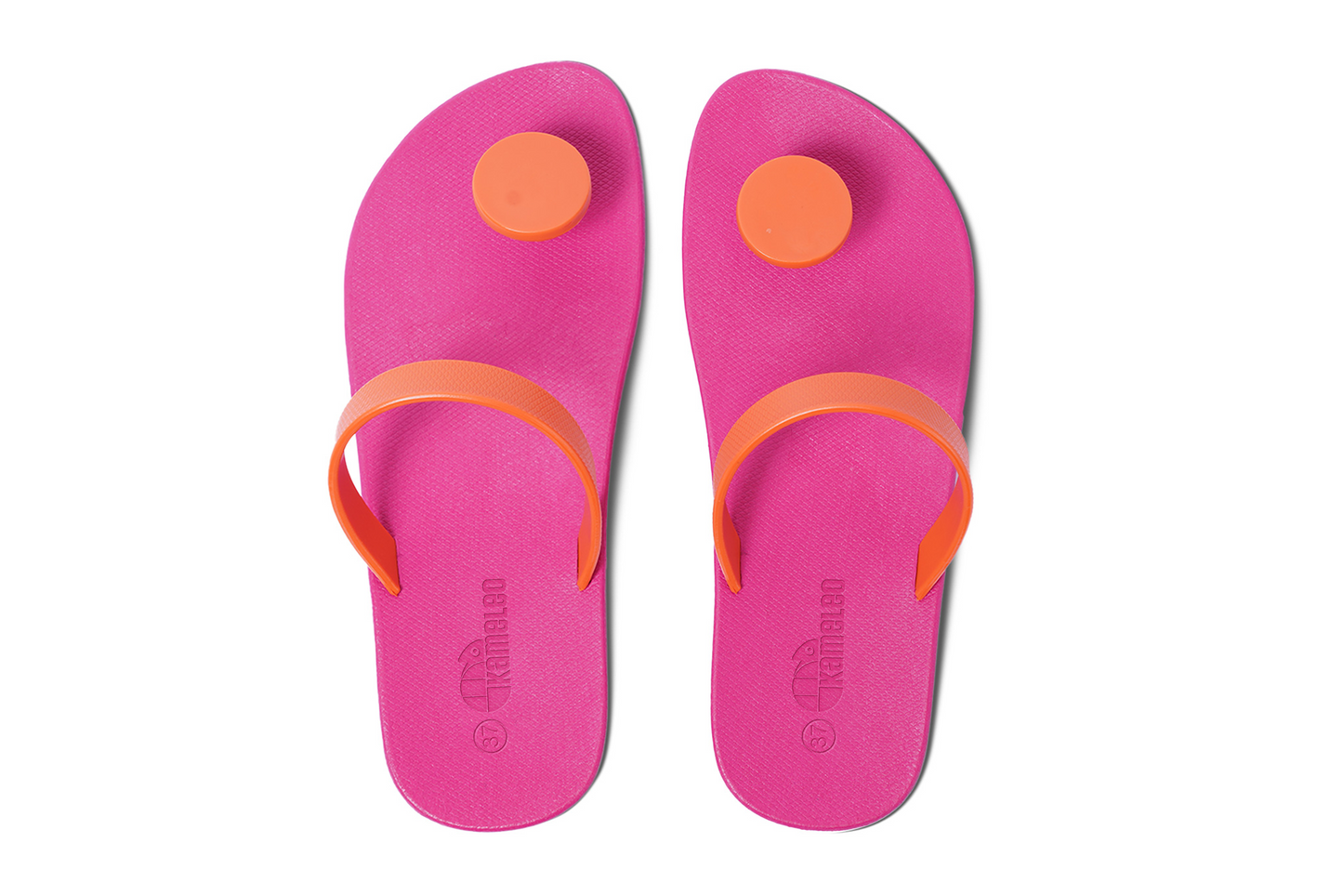 Poppi Dot Pink Sole Orange Strap