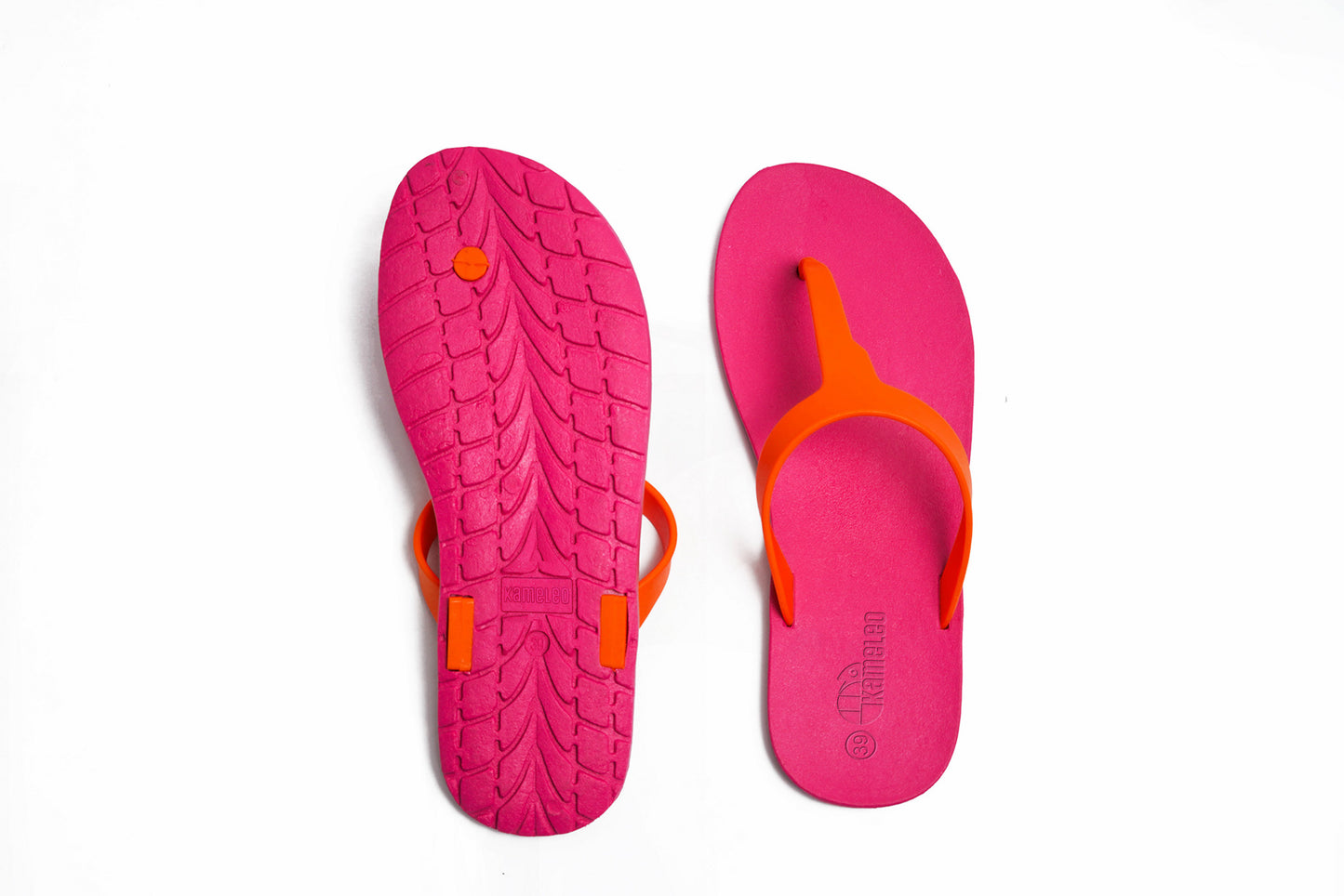Thongs Pink Sole Orange Strap