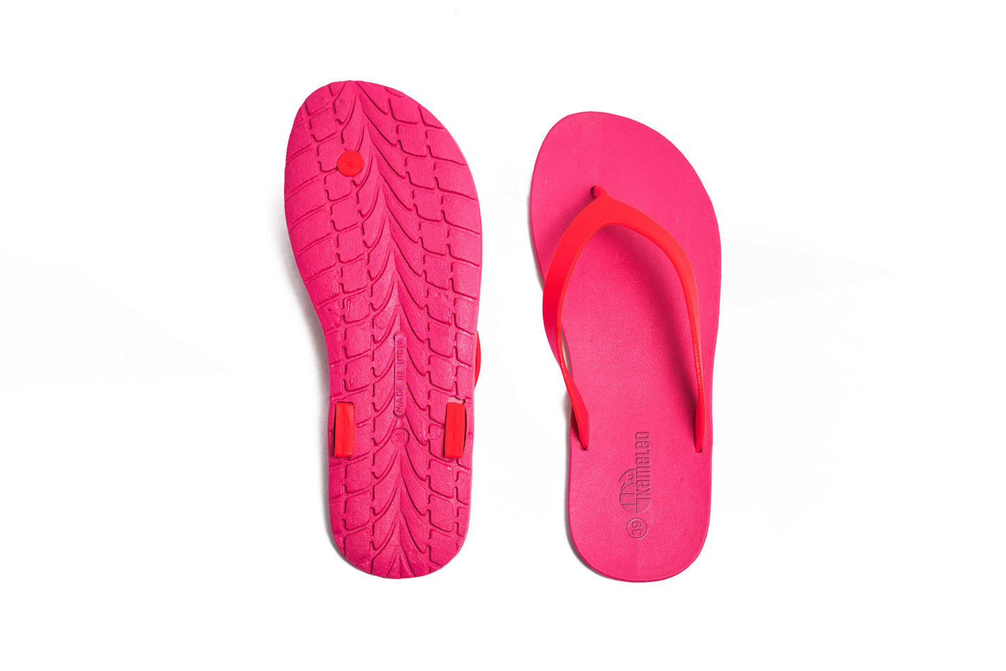 Flippy Pink Sole Red Strap