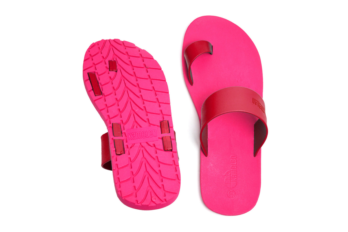 Pop Thumb Pink Sole Red Strap