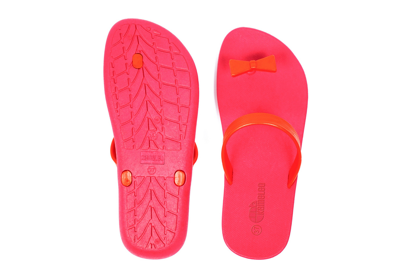 Poppi Bow Pink Sole Red Strap