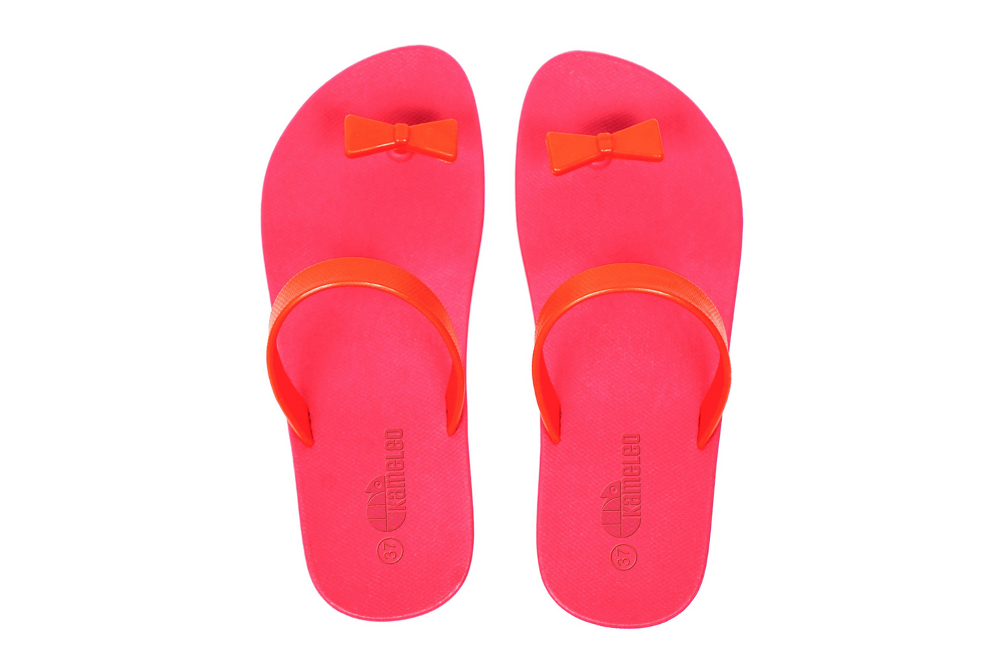 Poppi Bow Pink Sole Red Strap