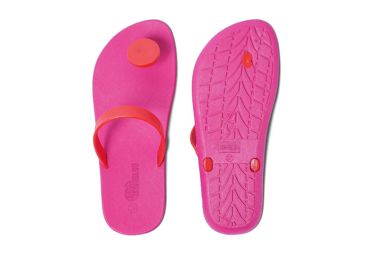 Poppi Dot Pink Sole Red Strap