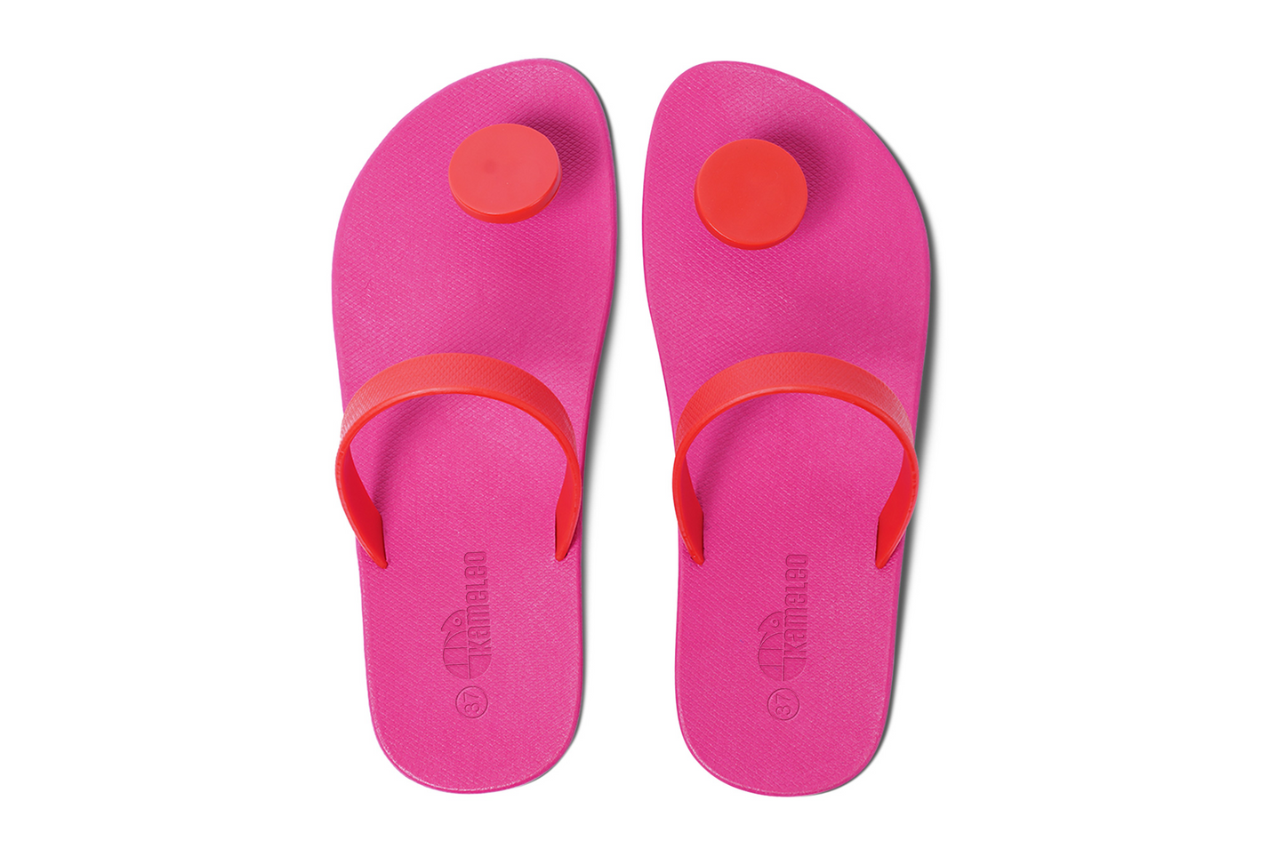Poppi Dot Pink Sole Red Strap