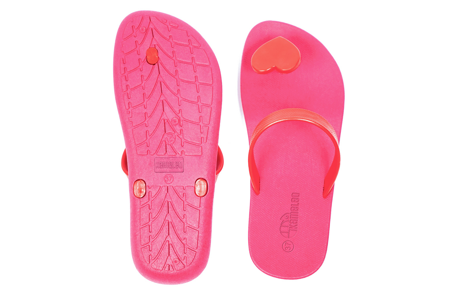 Poppi Heart Pink Sole Red Strap