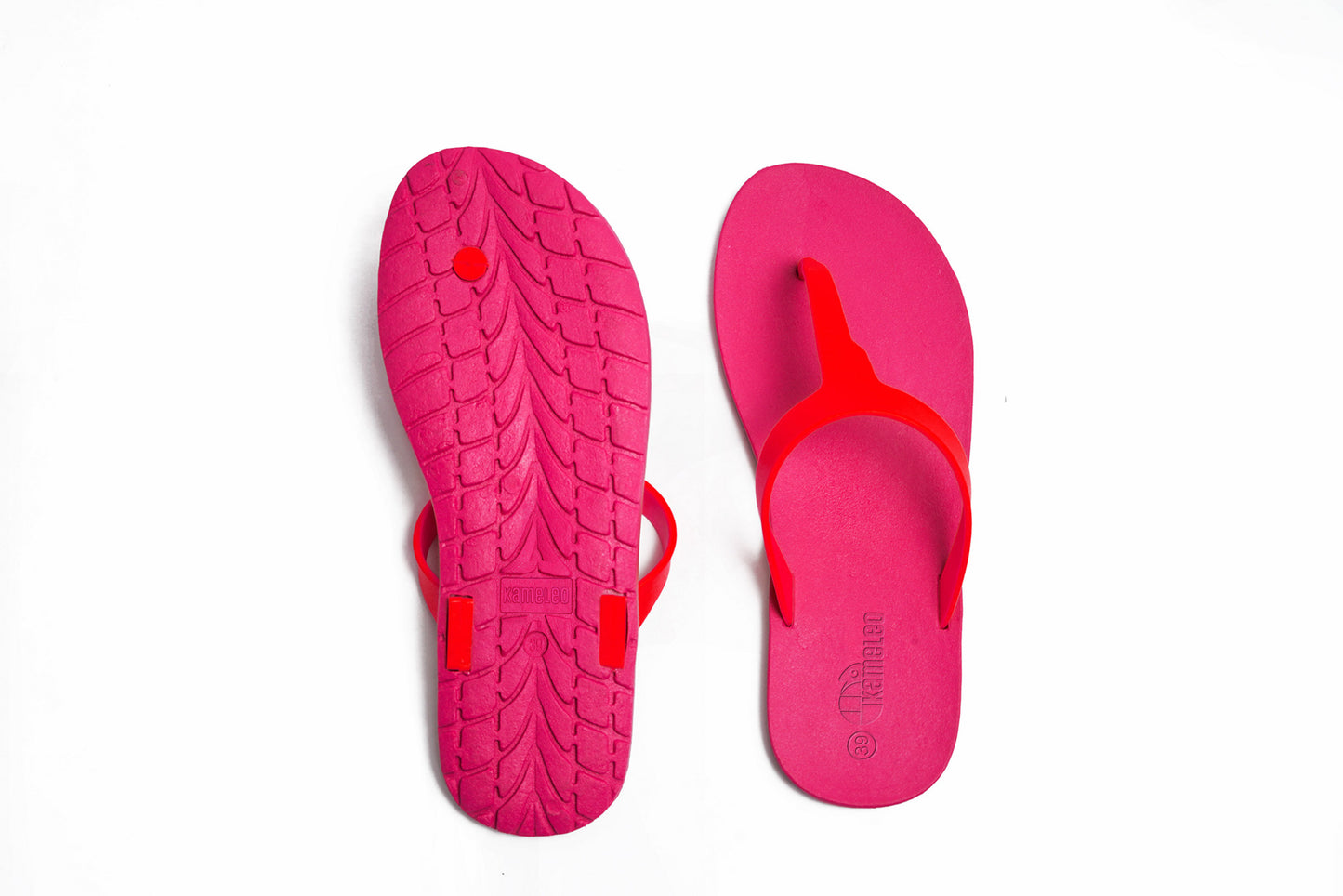 Thongs Pink Sole Red Strap