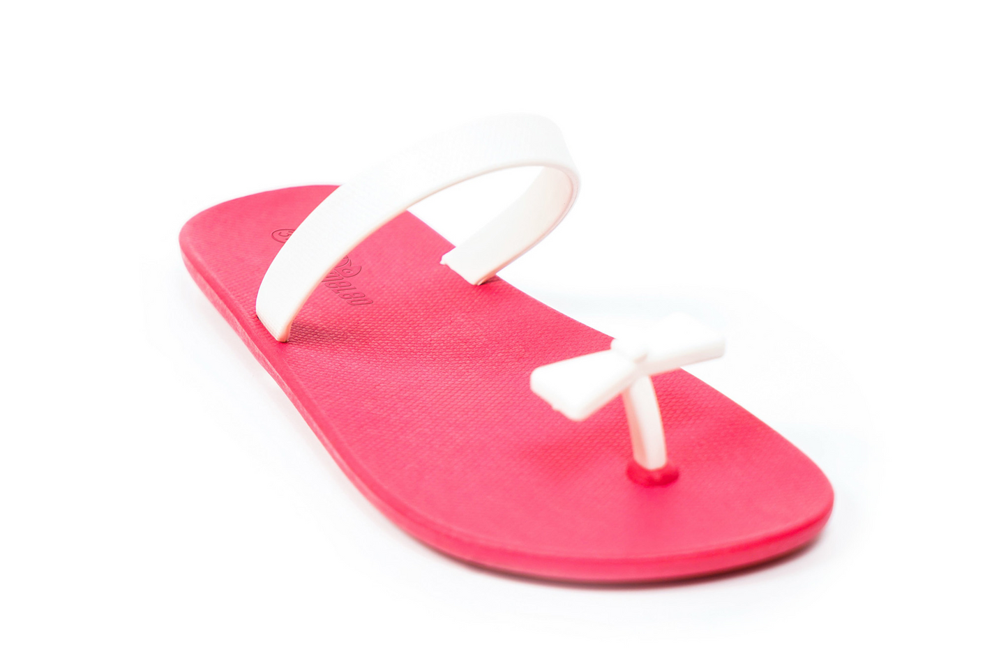 Poppi Bow Pink Sole White Strap