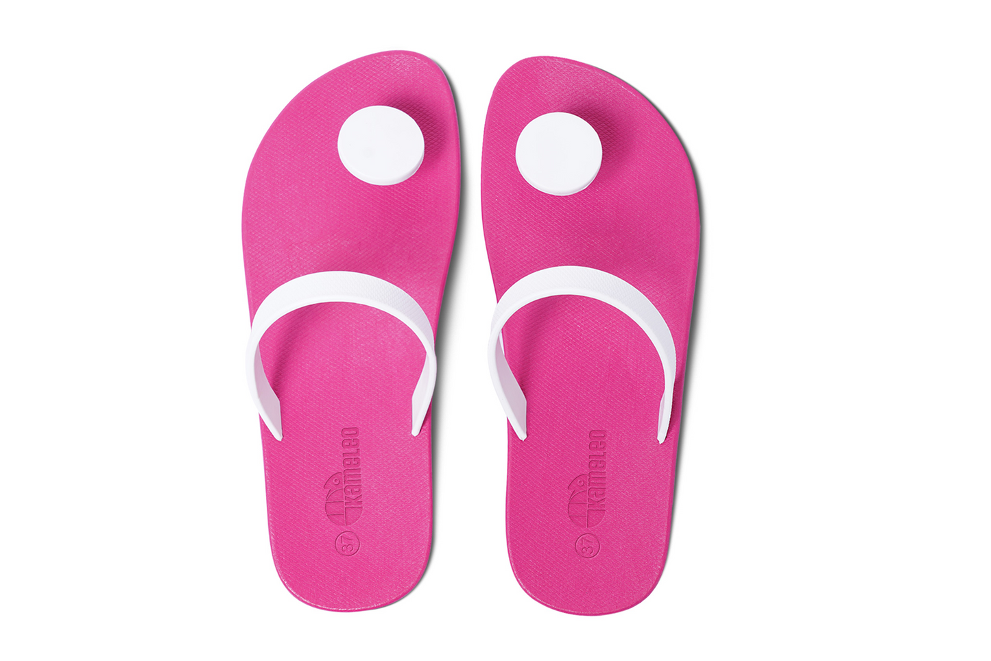 Poppi Dot Pink Sole White Strap