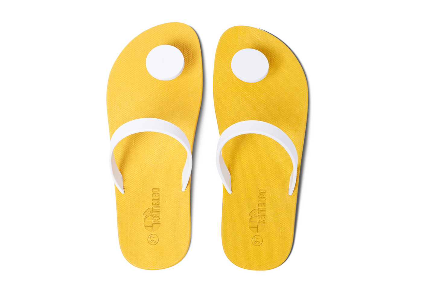 Poppi Dot Yellow Sole White Strap