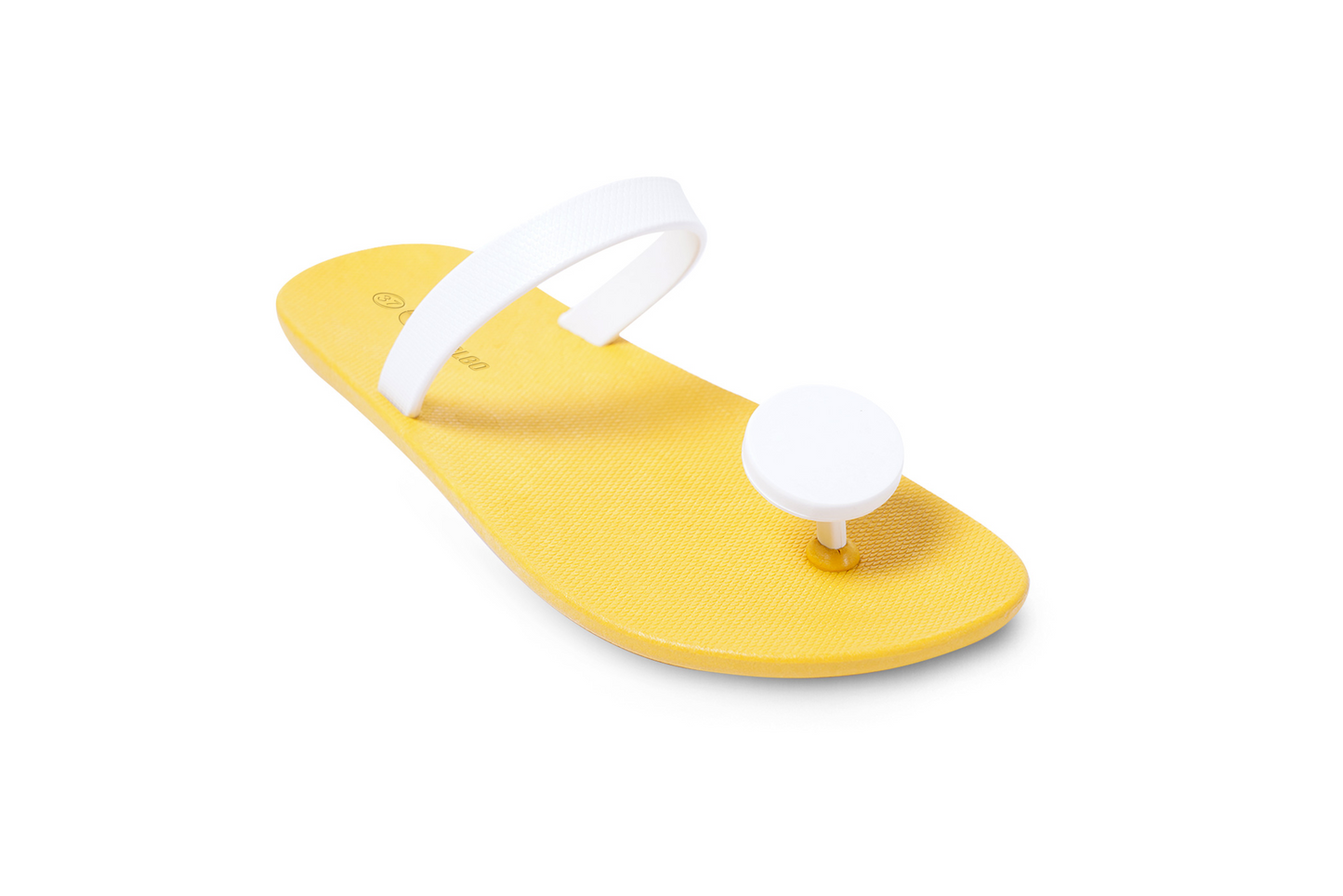 Poppi Dot Yellow Sole White Strap