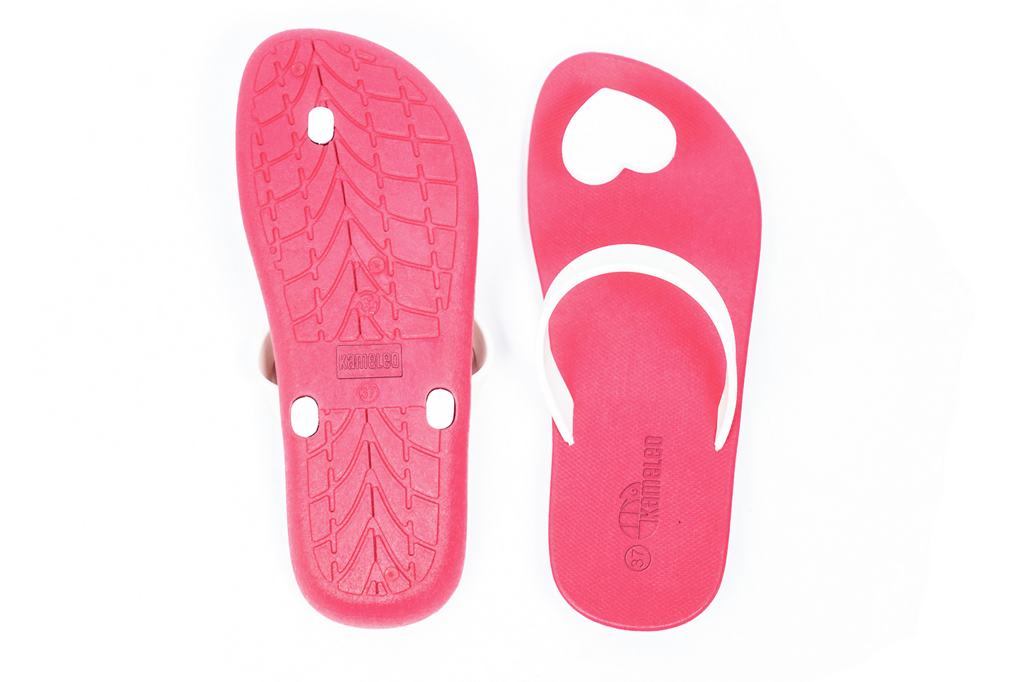 Poppi Heart Pink Sole White Strap