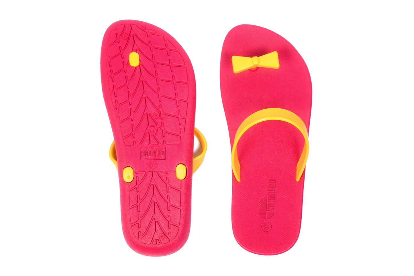 Poppi Bow Pink Sole Yellow Strap
