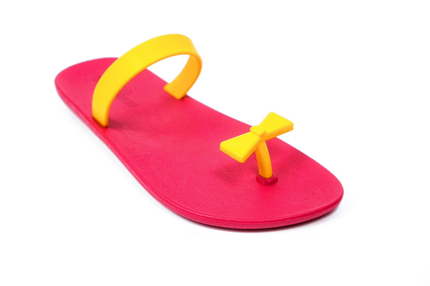 Poppi Bow Pink Sole Yellow Strap