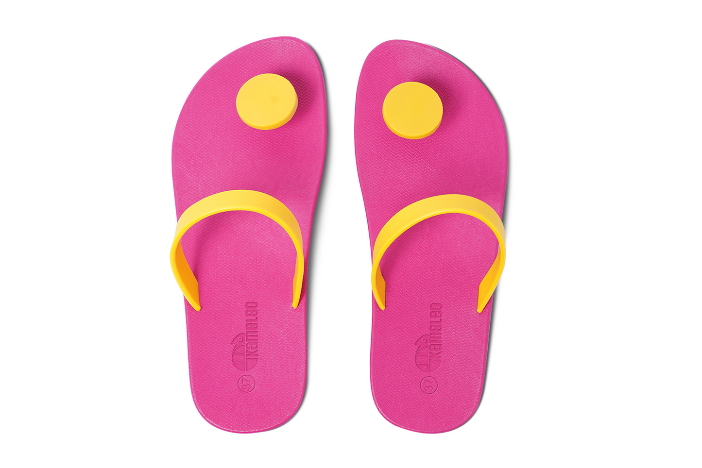 Poppi Dot Pink Sole Yellow Strap