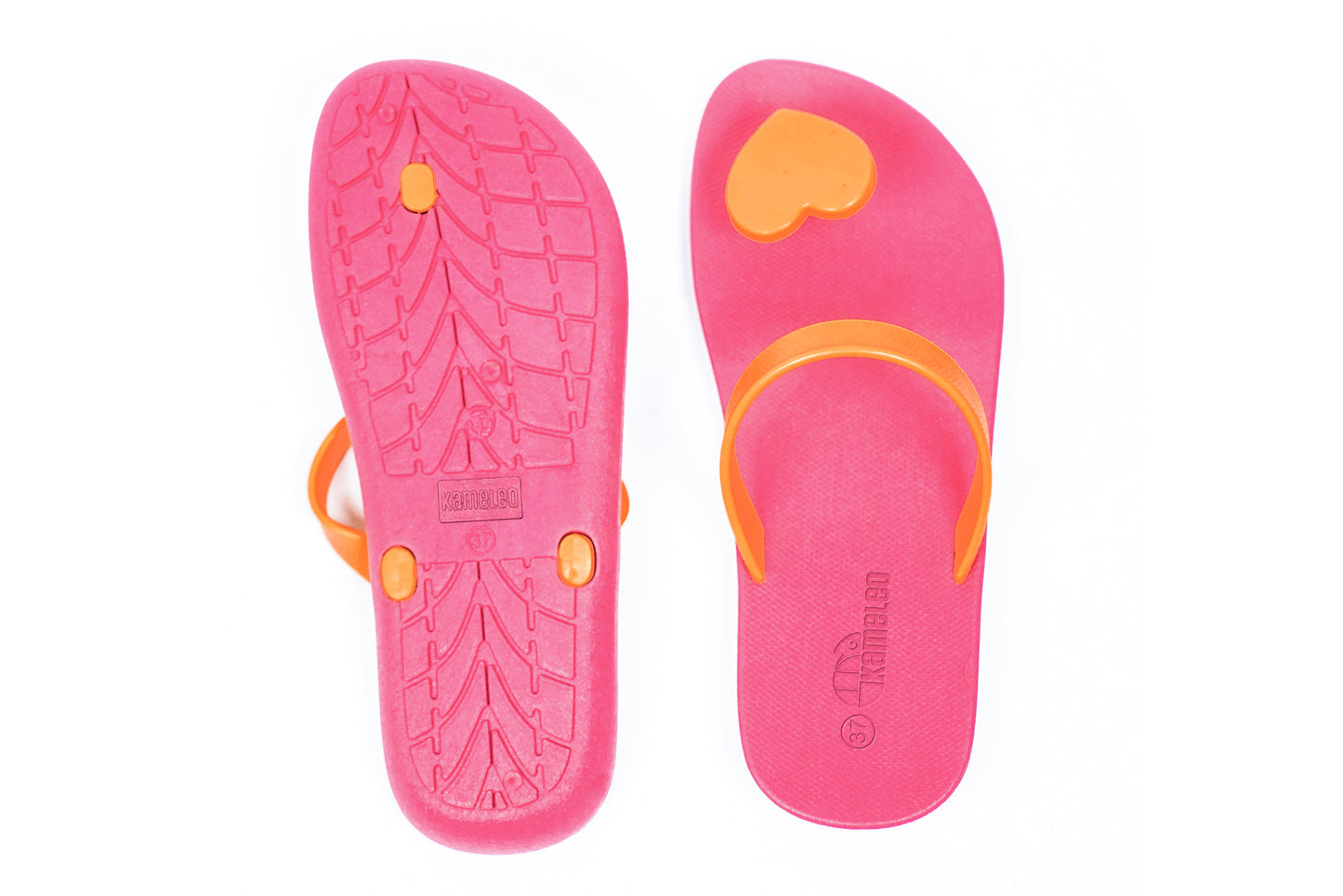 Poppi Heart Pink Sole Orange Strap