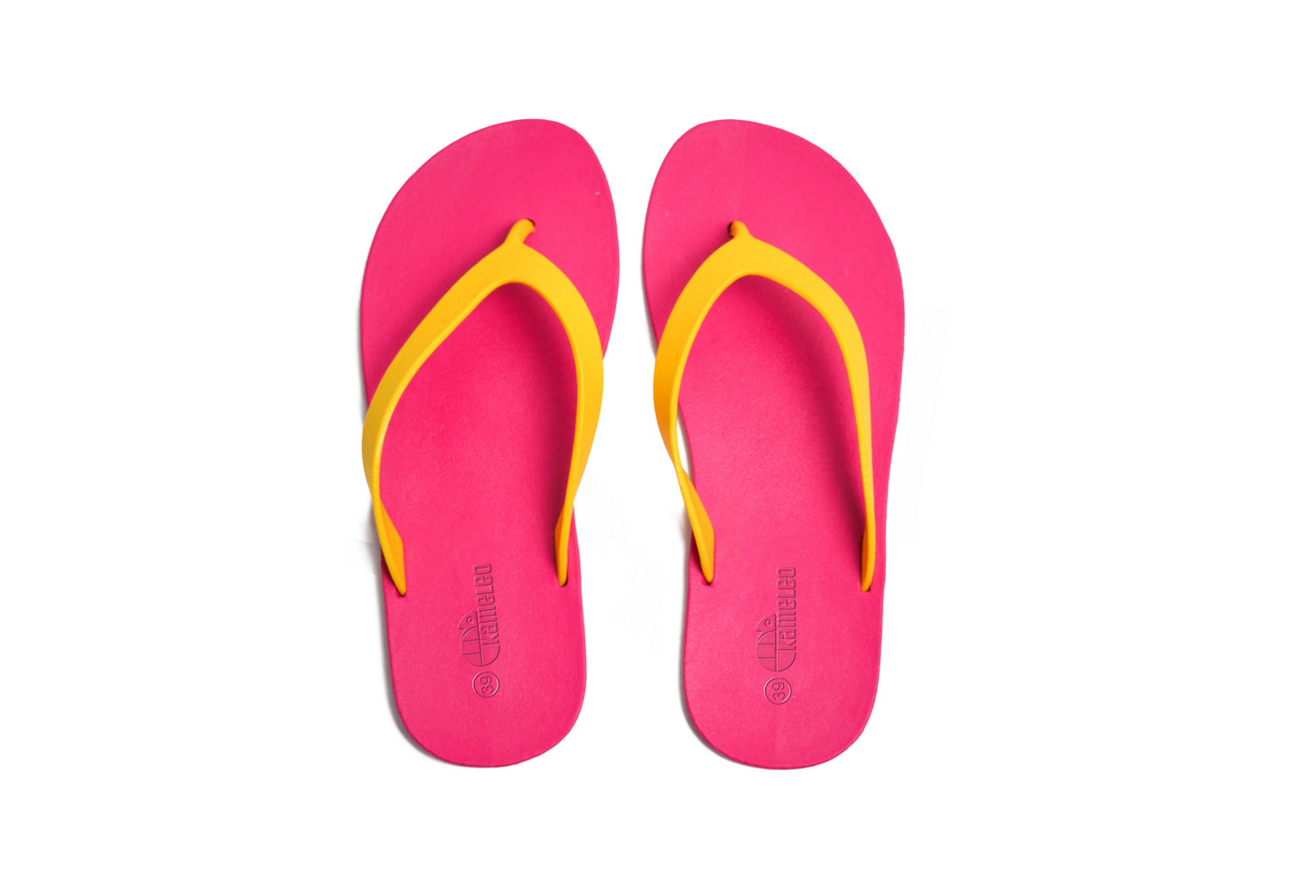 Flippy Pink Sole Yellow Strap