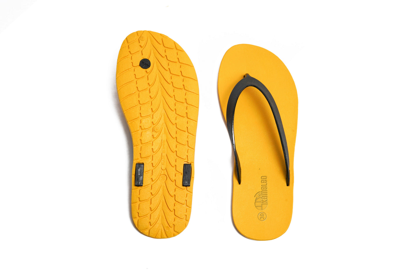 Flippy Yellow Sole Black Strap