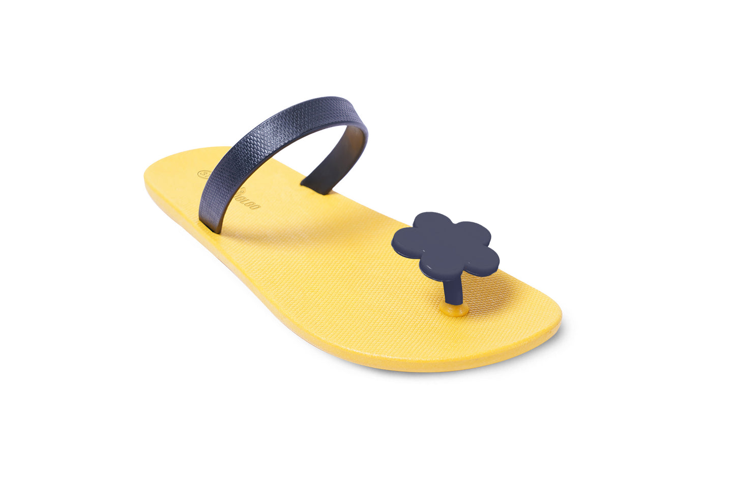 Poppi Flora Yellow Sole Black Strap