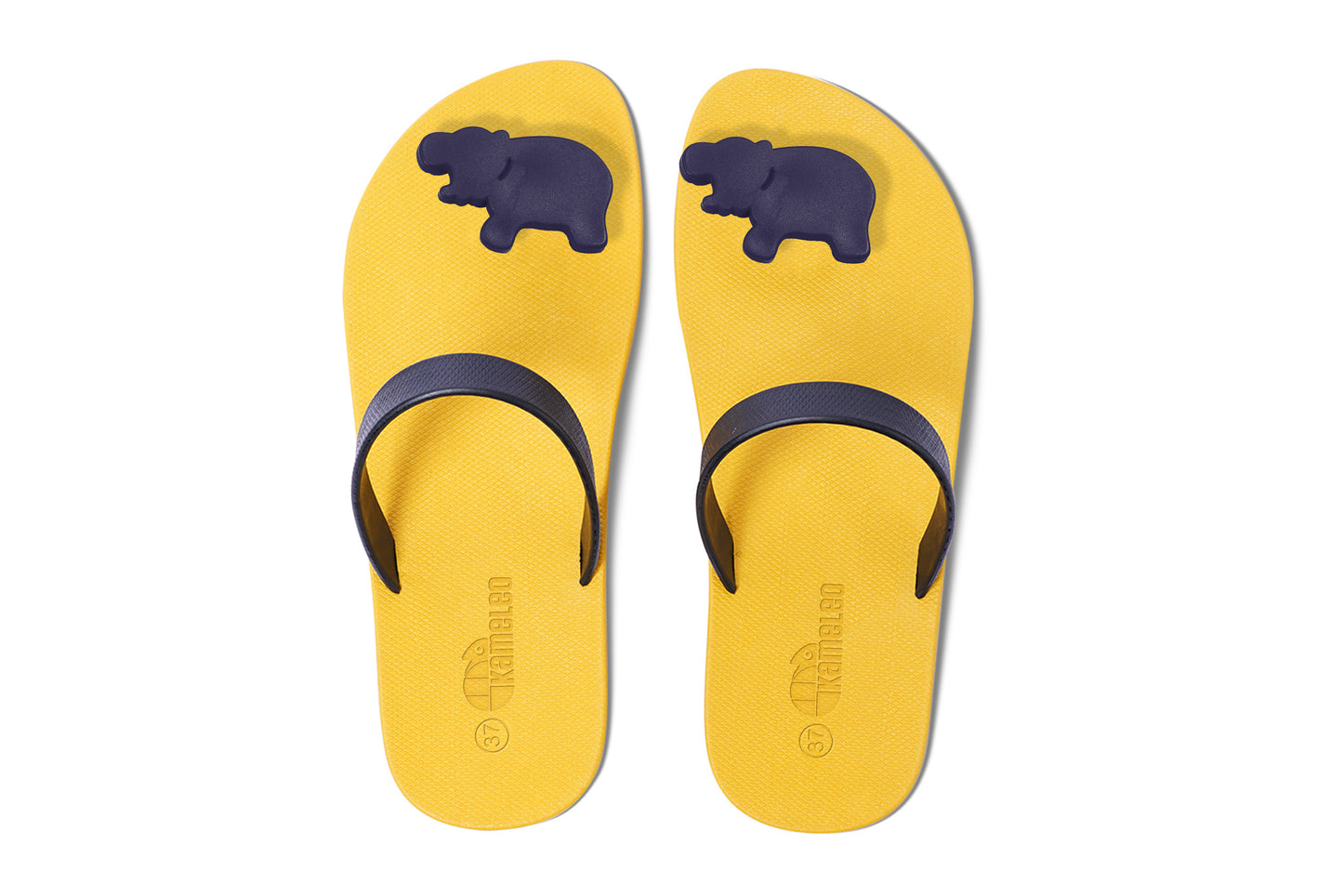 Poppi Hippo Yellow Sole Black Strap