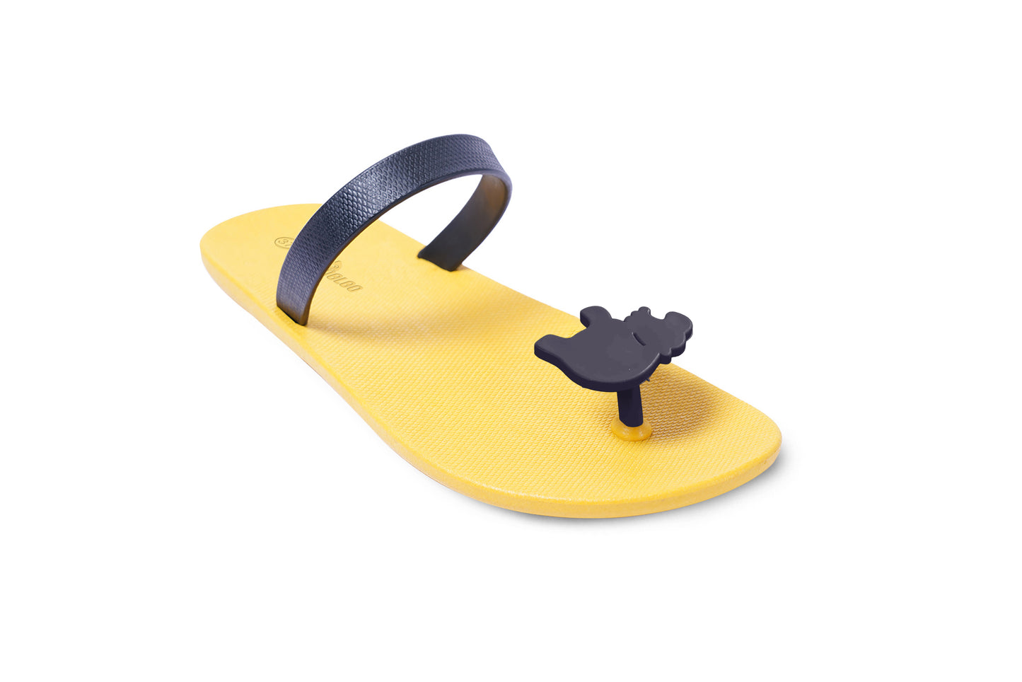 Poppi Hippo Yellow Sole Black Strap