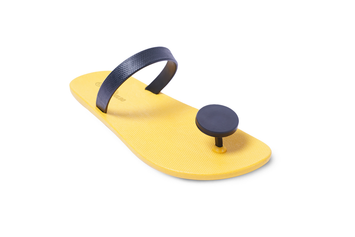 Poppi Dot Yellow Sole Black Strap