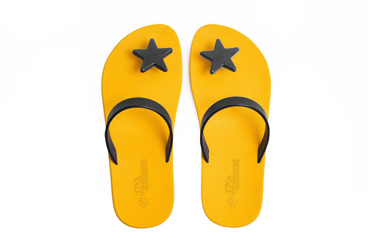 Poppi Star Yellow Sole Black Strap