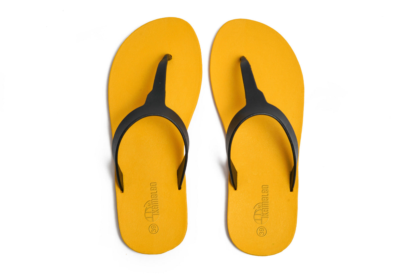 Thongs Yellow Sole Black Strap