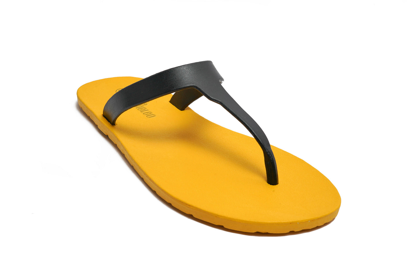 Thongs Yellow Sole Black Strap