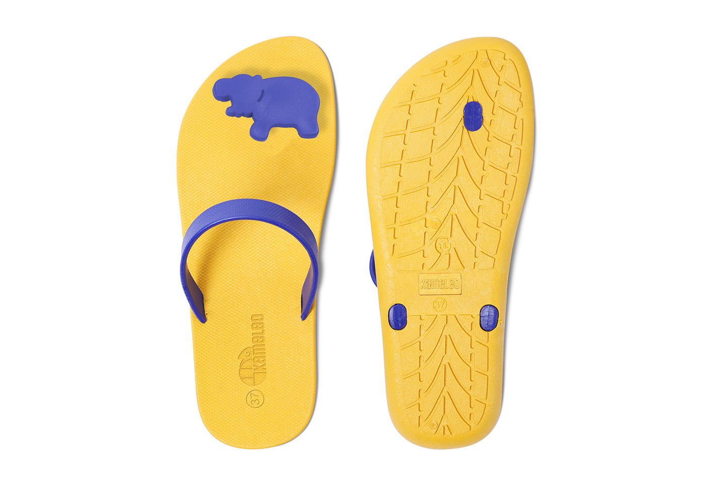 Poppi Hippo Yellow Sole Blue Strap