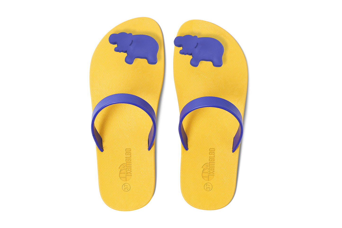 Poppi Hippo Yellow Sole Blue Strap