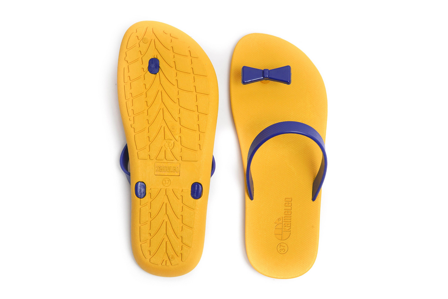 Poppi Bow Yellow Sole Blue Strap