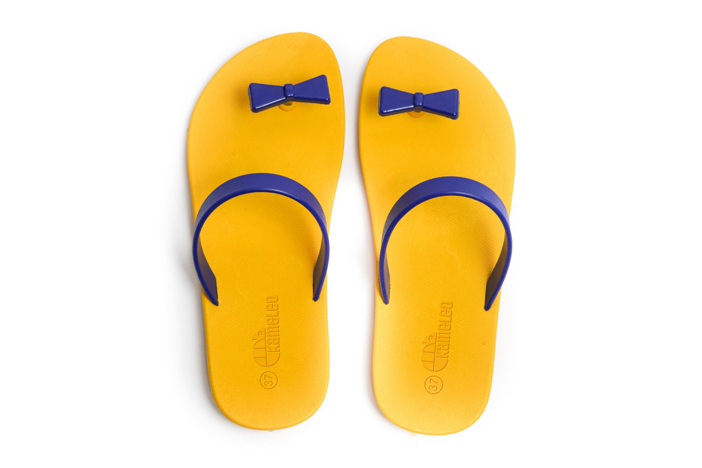 Poppi Bow Yellow Sole Blue Strap