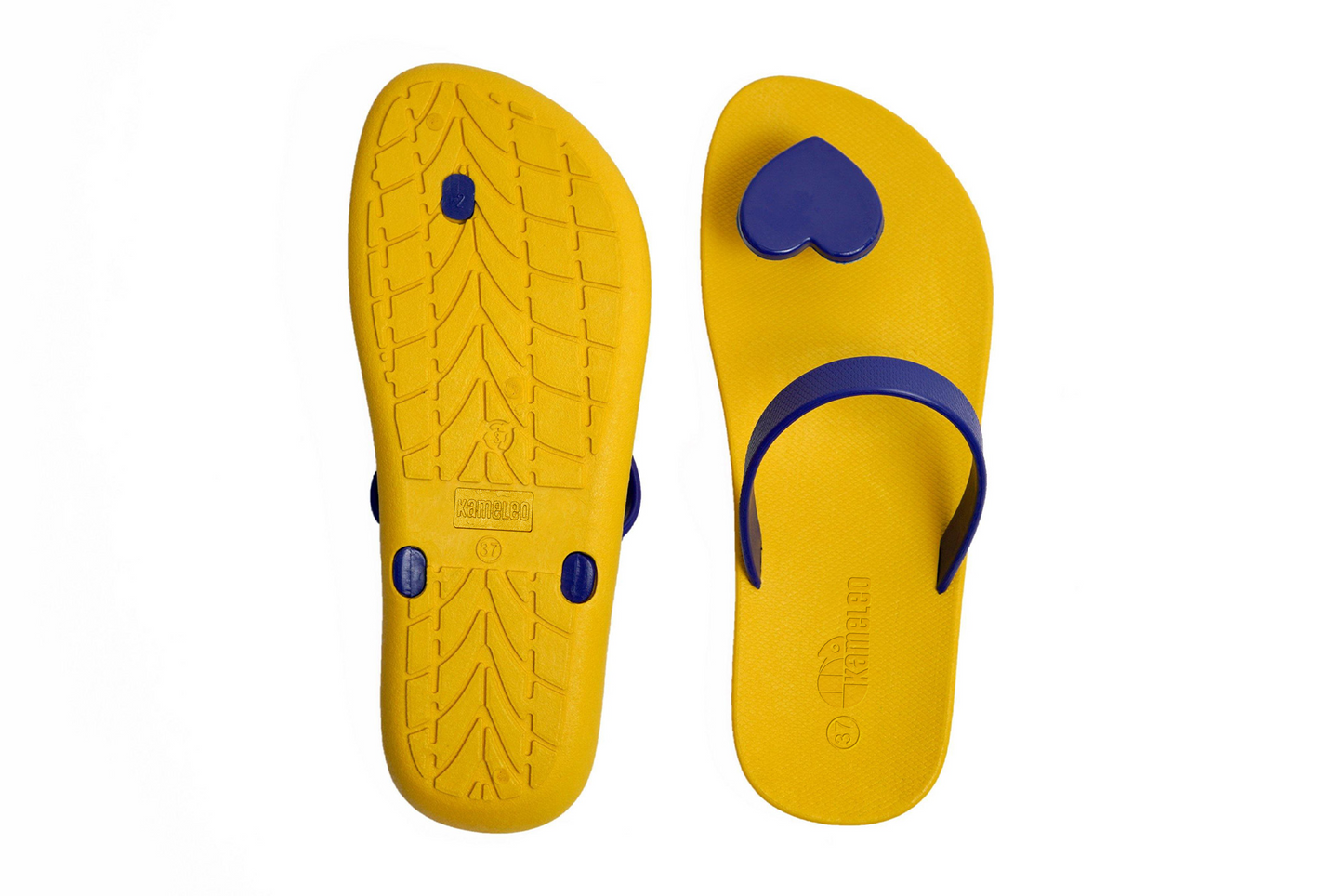 Poppi Heart Yellow Sole Blue Strap
