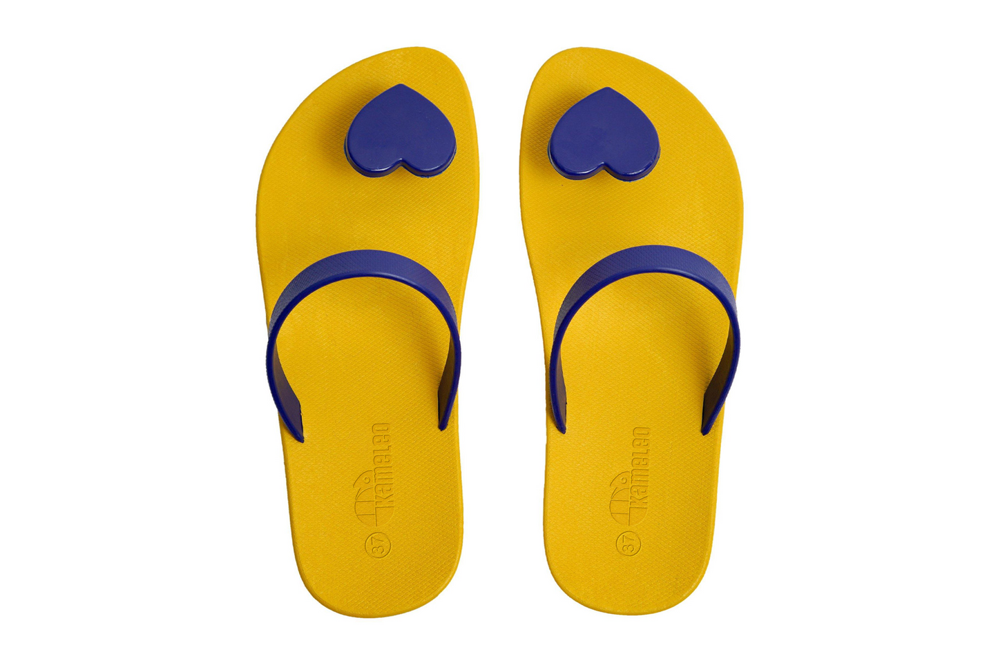 Poppi Heart Yellow Sole Blue Strap