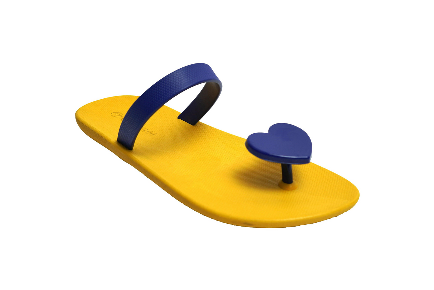 Poppi Heart Yellow Sole Blue Strap