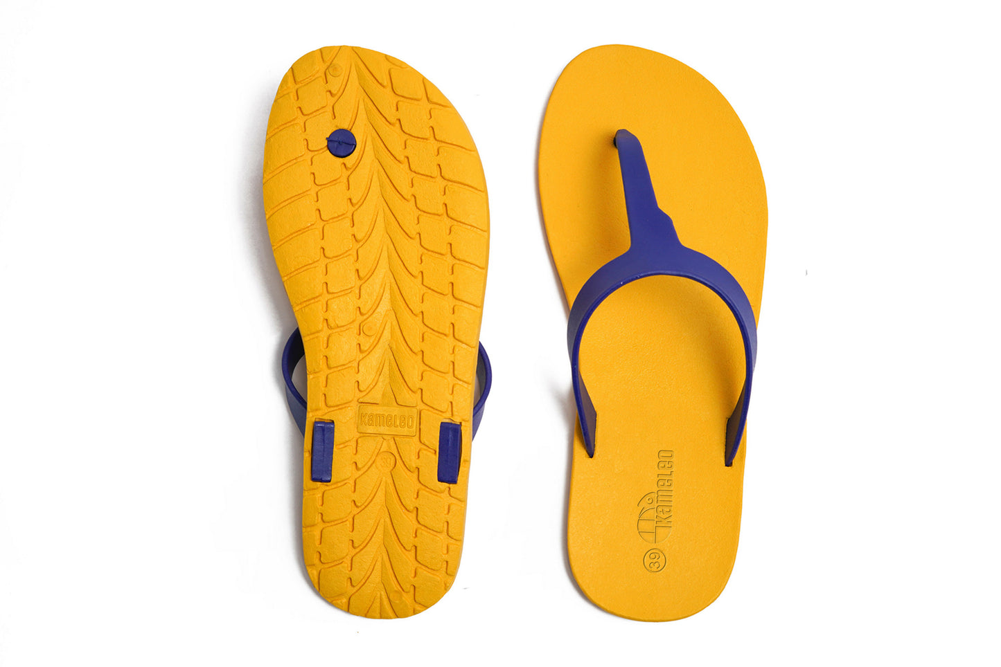 Thongs Yellow Sole Blue Strap