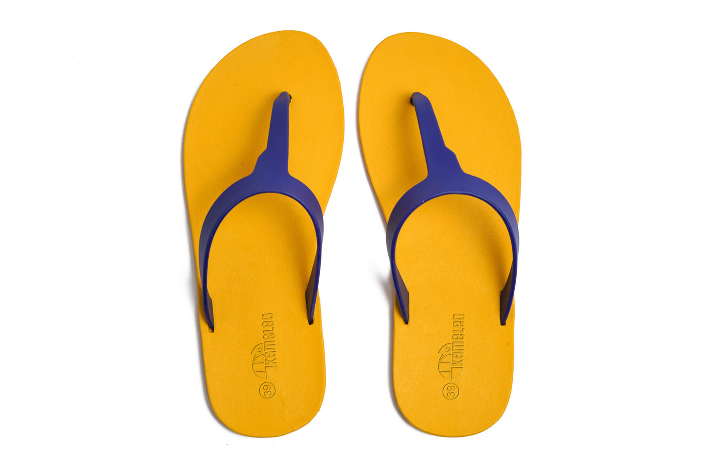 Thongs Yellow Sole Blue Strap