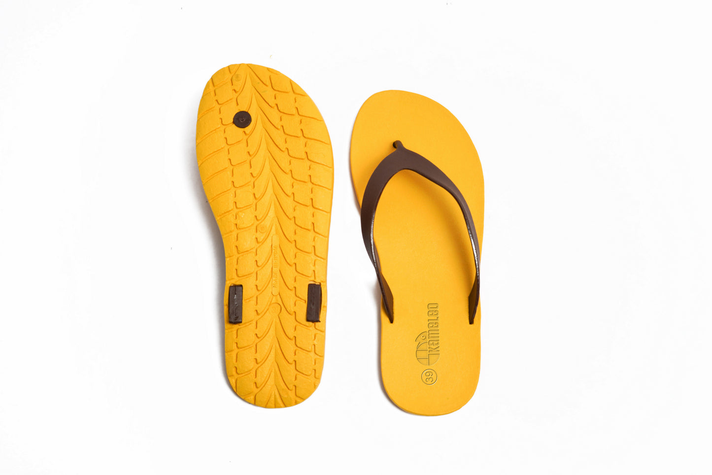 Flippy Yellow Sole Brown Strap